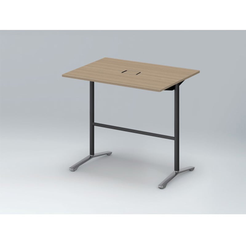 DDJH-129HWPA1PM ホバーテーブル ハイタイプ T脚角型 アルミミラー脚 配線対応カバー 1200×900<配送時組立サービス付> 1台 イトーキ 【通販モノタロウ】