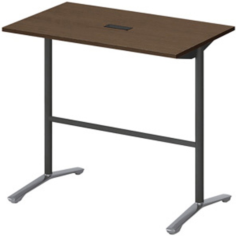 DDJH-127HHPA1PY ホバーテーブル ハイタイプ T脚角型 アルミミラー脚 配線対応キャップ 1200×750<配送時組立サービス付> 1台 イトーキ 【通販モノタロウ】