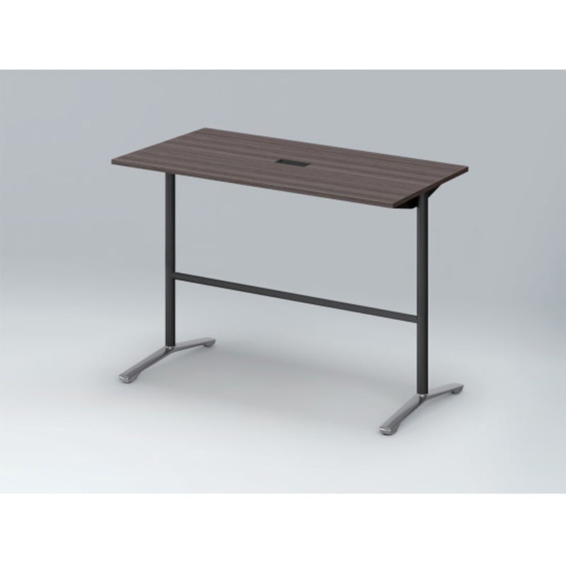 DDJH-157HHPA1PR ホバーテーブル ハイタイプ T脚角型 アルミミラー脚 配線対応キャップ 1500×750<配送時組立サービス付> 1台 イトーキ 【通販モノタロウ】