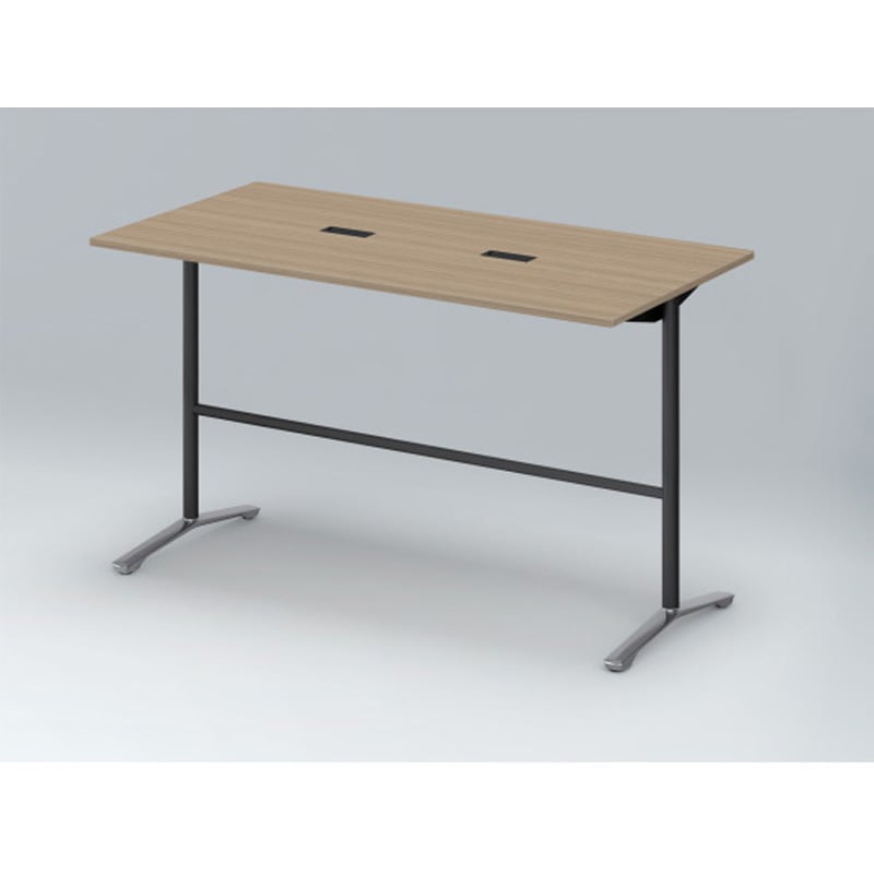 DDJH-189HHPA1PM ホバーテーブル ハイタイプ T脚角型 アルミミラー脚 配線対応キャップ 1800×900<配送時組立サービス付> 1台 イトーキ 【通販モノタロウ】