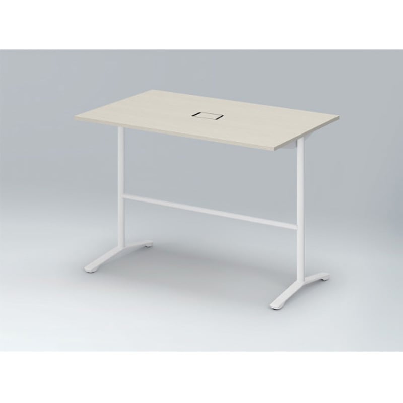 DDJH-159HWTA1WH ホバーテーブル ハイタイプ T脚角型 塗装脚 配線対応カバー 1500×900<配送時組立サービス付> 1台 イトーキ 【通販モノタロウ】