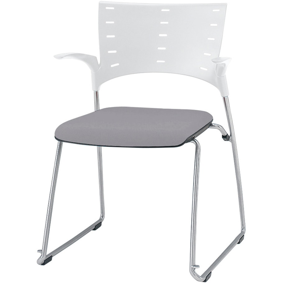 KLD-335PV-ZWW6 マノスチェア スタッキングタイプ 肘付 張地PV<配送時組立サービス付> 1台 イトーキ 【通販モノタロウ】