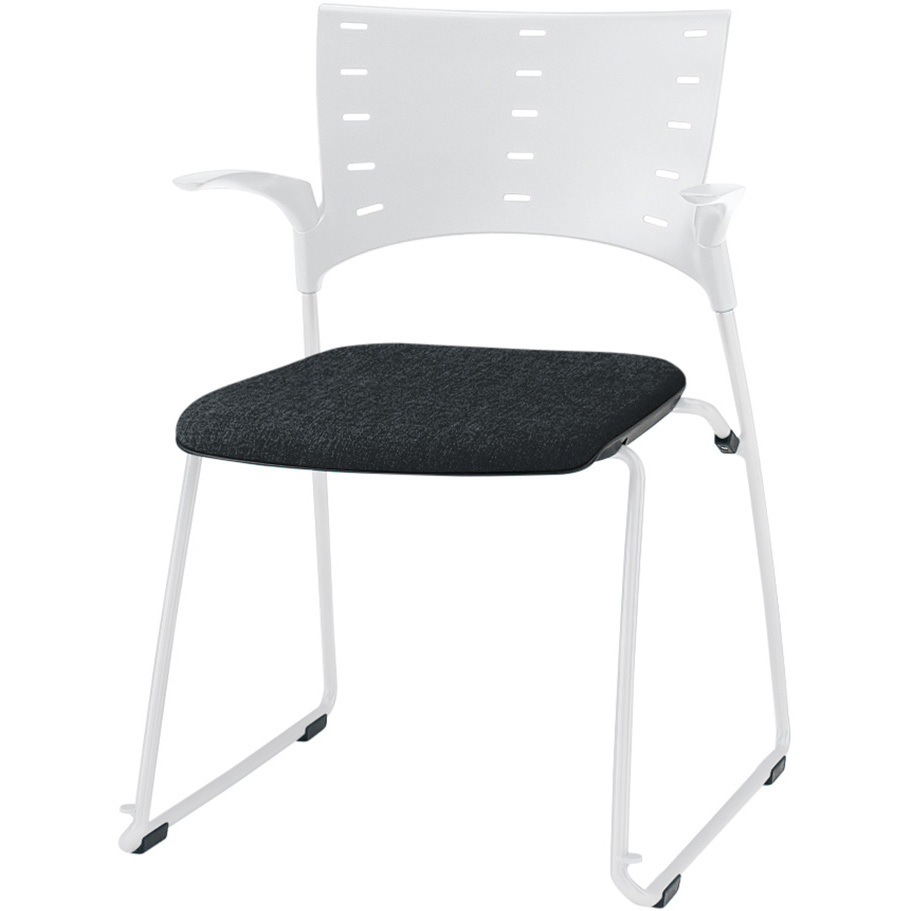 KLD-335SA-WWT1 マノスチェア スタッキングタイプ 肘付 張地SA<配送時組立サービス付> イトーキ メラミン化粧板 高さ780mm幅577mm奥行534mm  KLD-335SA-WWT1