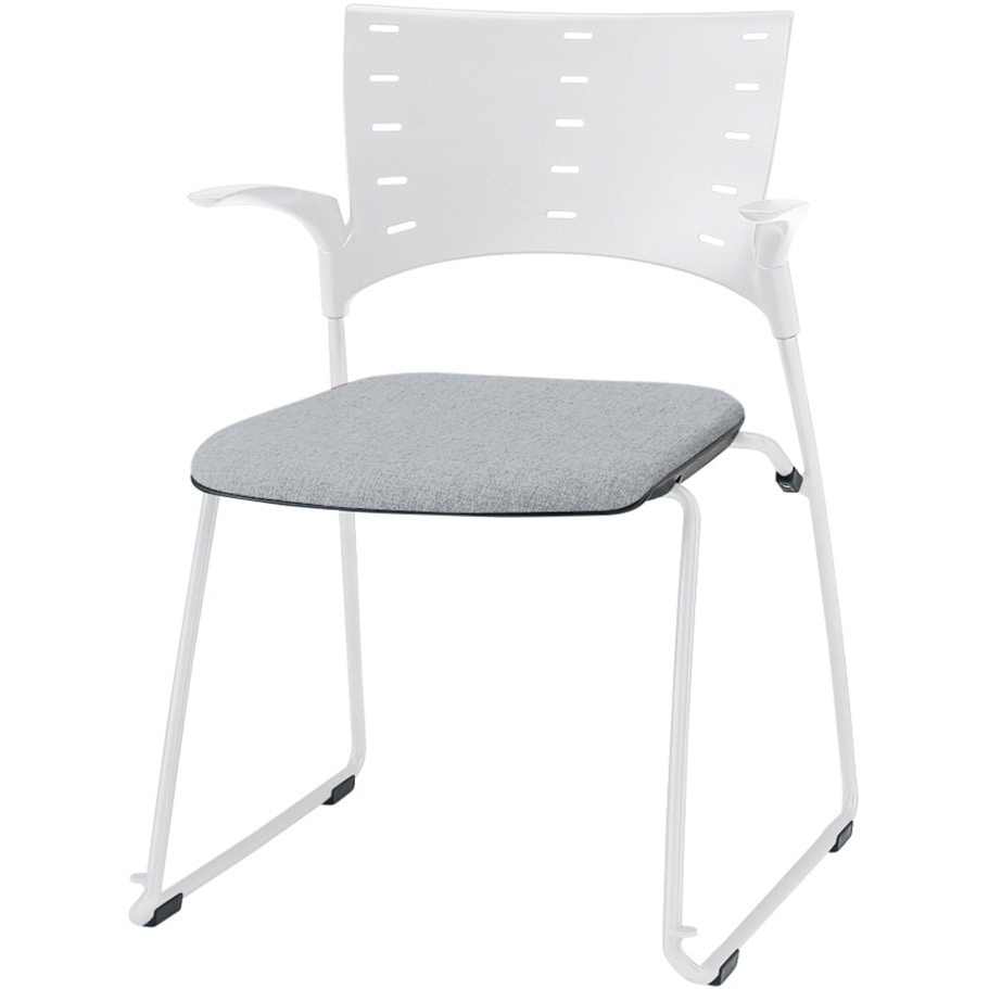 KLD-335SA-WWT7 マノスチェア スタッキングタイプ 肘付 張地SA<配送時組立サービス付> イトーキ メラミン化粧板 高さ780mm幅577mm奥行534mm  KLD-335SA-WWT7