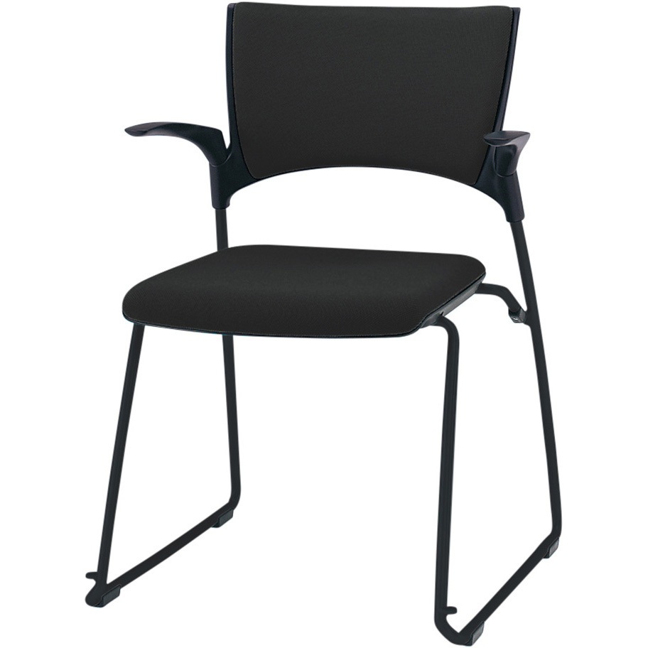 KLD-345PV-TTT1 マノスチェア スタッキングタイプ背パッド付 肘付  張地PV<配送時組立サービス付> イトーキ メラミン化粧板 質量5.4kg 高さ780mm幅577mm奥行534mm  KLD-345PV-TTT1