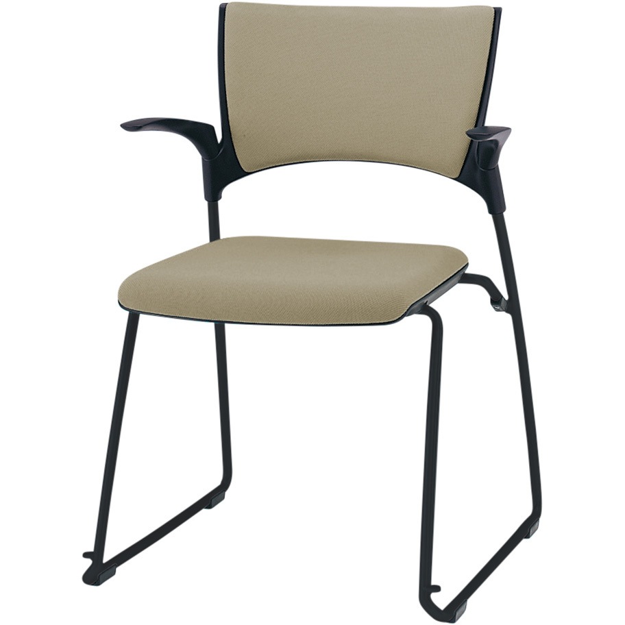 KLD-345PV-TTY3 マノスチェア スタッキングタイプ背パッド付 肘付  張地PV<配送時組立サービス付> 1台 イトーキ 【通販モノタロウ】