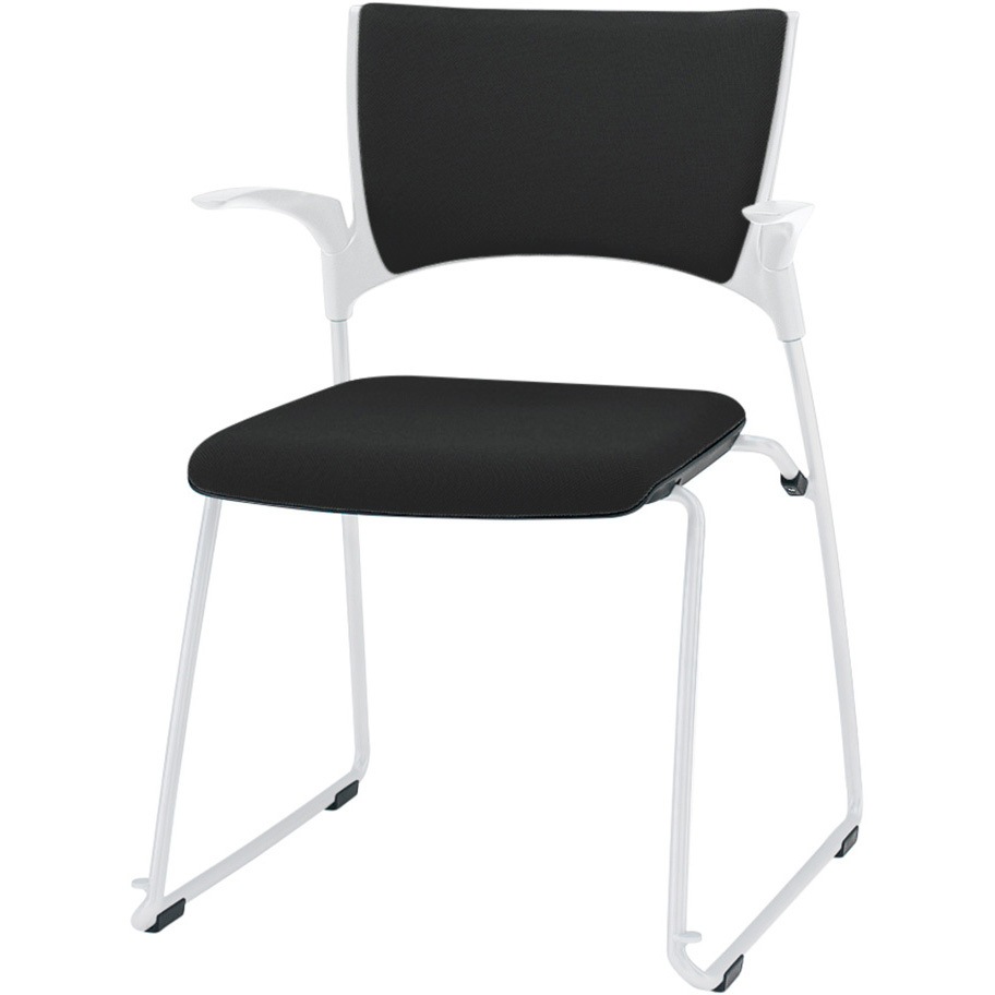 KLD-345PV-WWT1 マノスチェア スタッキングタイプ背パッド付 肘付  張地PV<配送時組立サービス付> イトーキ メラミン化粧板 質量5.4kg 高さ780mm幅577mm奥行534mm  KLD-345PV-WWT1 28,587円