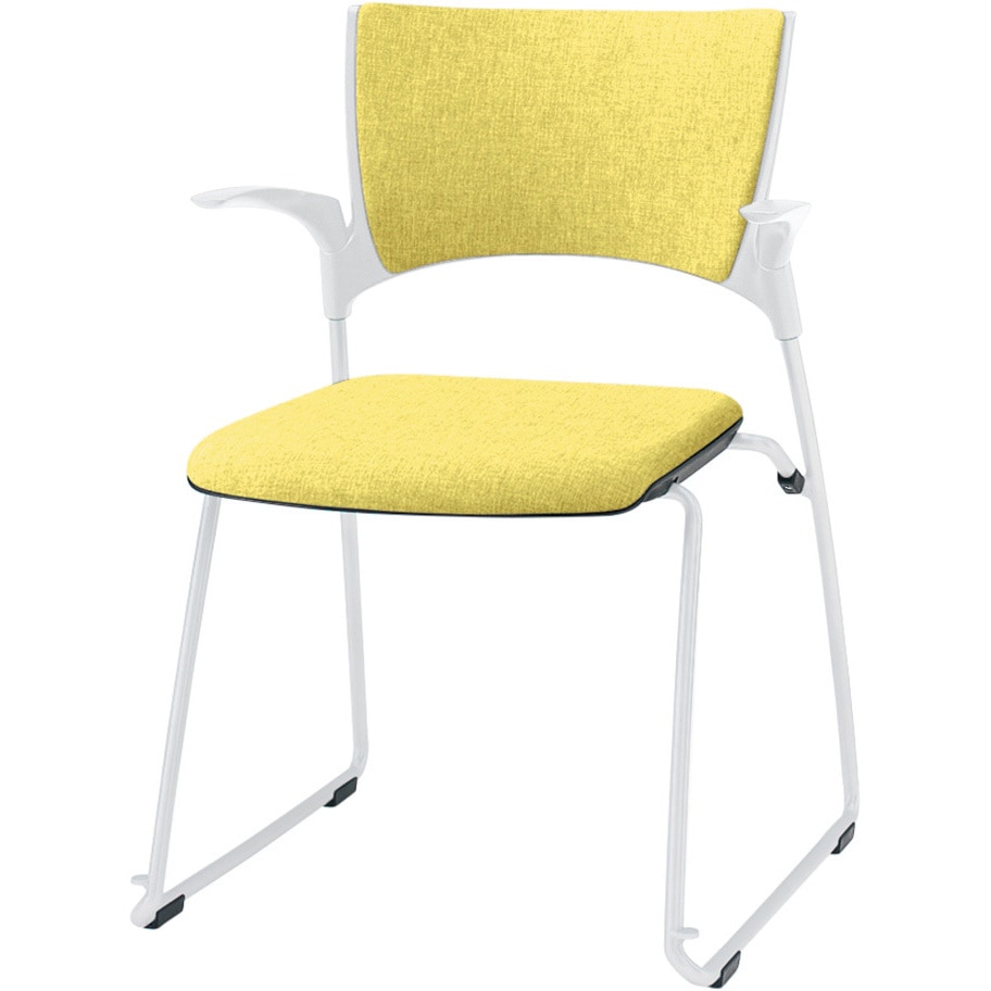 KLD-345SA-WWU6 マノスチェア スタッキングタイプ背パッド付 肘付  張地SA<配送時組立サービス付> イトーキ メラミン化粧板 高さ780mm幅577mm奥行534mm  KLD-345SA-WWU6 29,887円