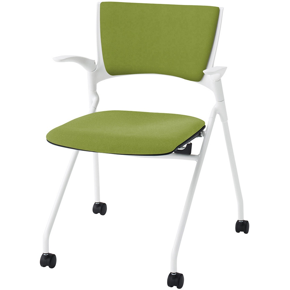 KLD-325PV-WWQ6 マノスチェア ネスティングタイプ 背パッド付 肘付 張地PV<配送時組立サービス付> 1台 イトーキ 【通販モノタロウ】