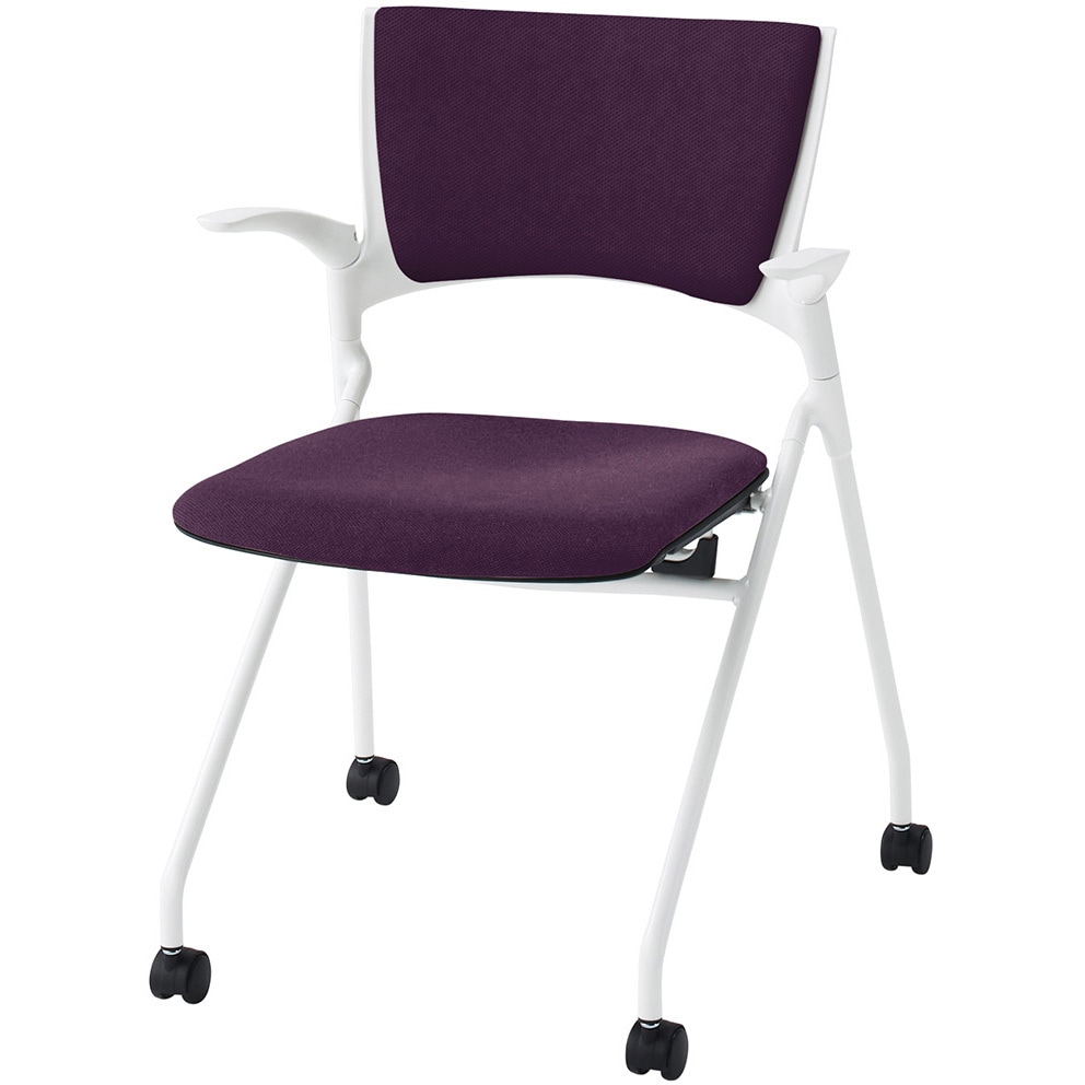 KLD-325PV-WWX7 マノスチェア ネスティングタイプ 背パッド付 肘付 張地PV<配送時組立サービス付> 1台 イトーキ 【通販モノタロウ】