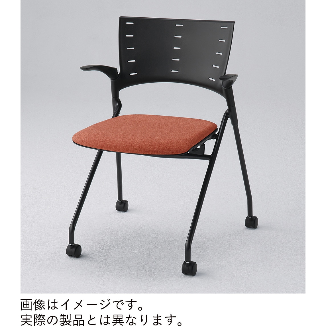 KLD-315SAR-TTT3 マノスチェア ネスティングタイプ 肘付 棚付 張地SA<配送時組立サービス付> イトーキ メラミン化粧板 高さ782mm幅577mm奥行539mm  KLD-315SAR-TTT3
