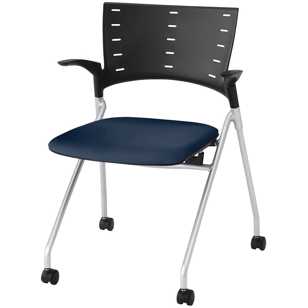 KLD-315PV-ZTB2 マノスチェア ネスティングタイプ 肘付 張地PV<配送時組立サービス付> イトーキ ナイロン双輪キャスター付 メラミン化粧板 質量6.6kg 高さ782mm幅577mm奥行539mm  KLD-315PV-ZTB2