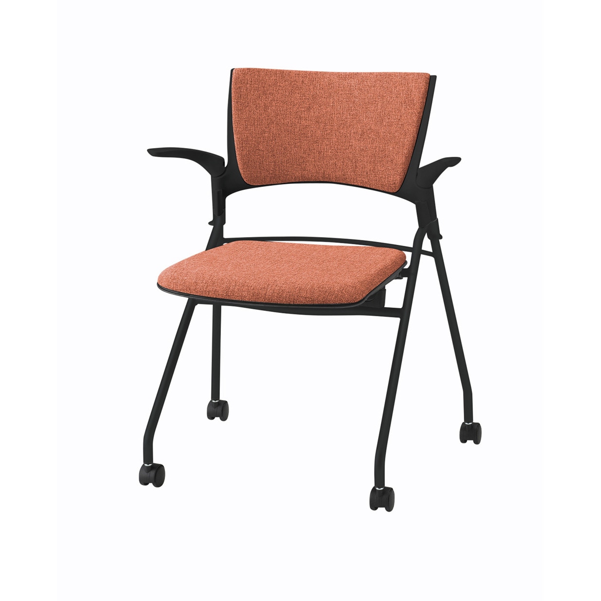 KLD-325SAS-TTD4 マノスチェア マルチスタッキングタイプ 背パッド付 肘付 張地SA<配送時組立サービス付> イトーキ メラミン化粧板 高さ780mm幅645mm奥行575mm  KLD-325SAS-TTD4