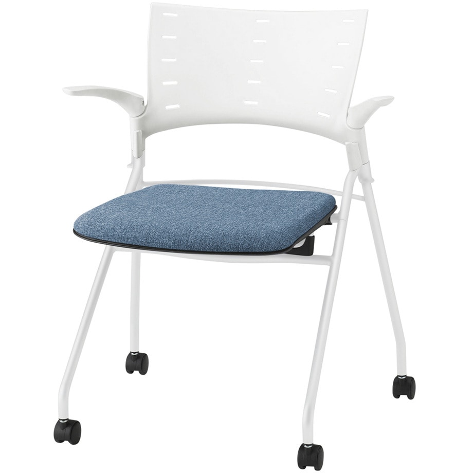 KLD-315SAS-WWB4 マノスチェア マルチスタッキングタイプ 肘付 張地SA<配送時組立サービス付> イトーキ メラミン化粧板 高さ780mm幅645mm奥行575mm  KLD-315SAS-WWB4