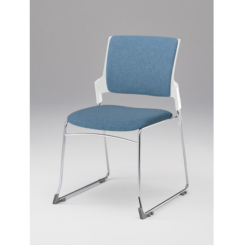 KLD420SA-Z9W9B4 モノンチェア スタッキングタイプ クロスバック 肘なし クロームメッキ脚 張地SA<配送時組立サービス付> 1台 イトーキ 【通販モノタロウ】