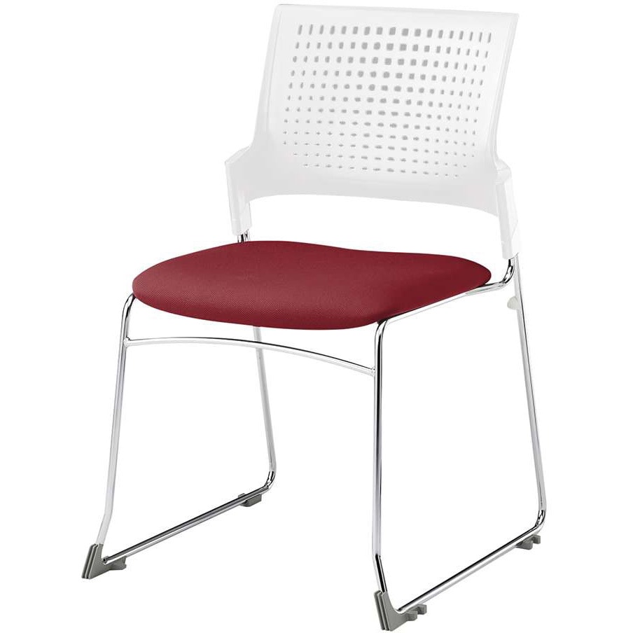 KLD410PV-Z9W9M4 モノンチェア スタッキングタイプ 樹脂メッシュバック 肘なし クロームメッキ脚 張地PV<配送時組立サービス付> 1台 イトーキ 【通販モノタロウ】