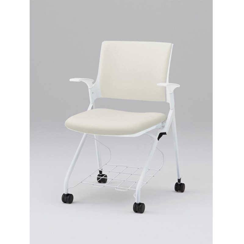 KLD229DLRW9W9C8 モノンチェア ネスティングタイプ クロスバック 肘付 棚付 張地DL<配送時組立サービス付> 1台 イトーキ 【通販モノタロウ】