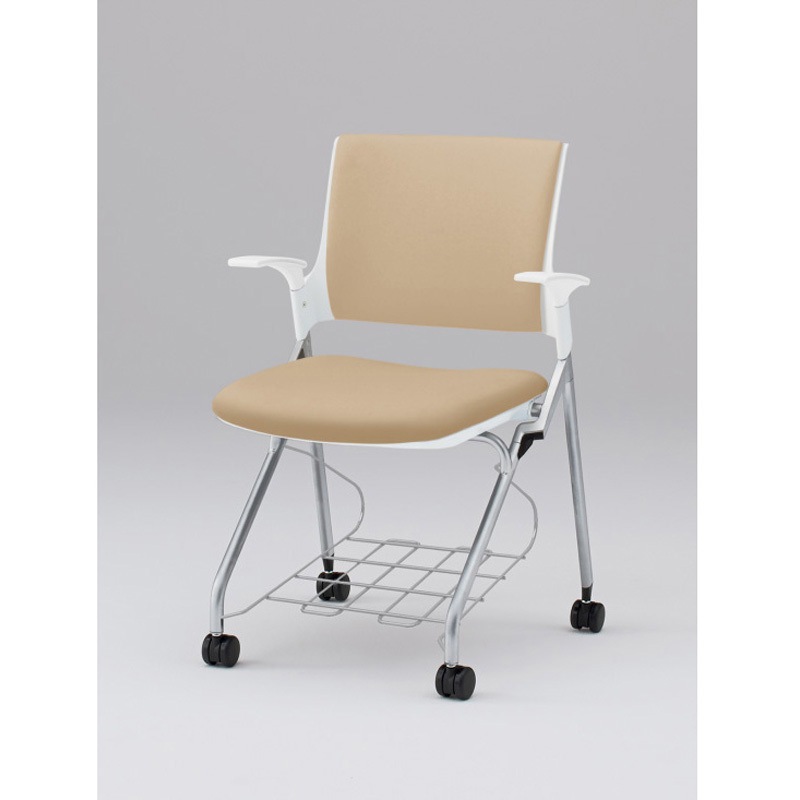 KLD229DLRZ5W9K6 モノンチェア ネスティングタイプ クロスバック 肘付 棚付 張地DL<配送時組立サービス付> 1台 イトーキ 【通販モノタロウ】