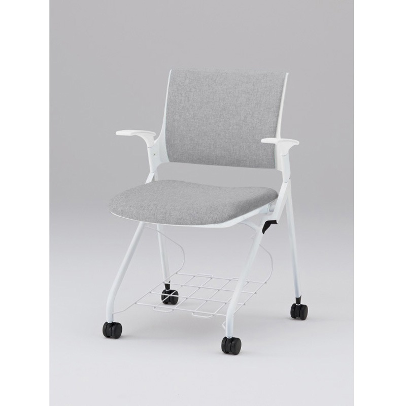 KLD229SARW9W9T7 モノンチェア ネスティングタイプ クロスバック 肘付 張地SA<配送時組立サービス付> イトーキ メモ台PEブロー成型(W9色のみ) ホワイト 質量8.1kg 高さ820mm幅580mm奥行555mm  KLD229SARW9W9T7