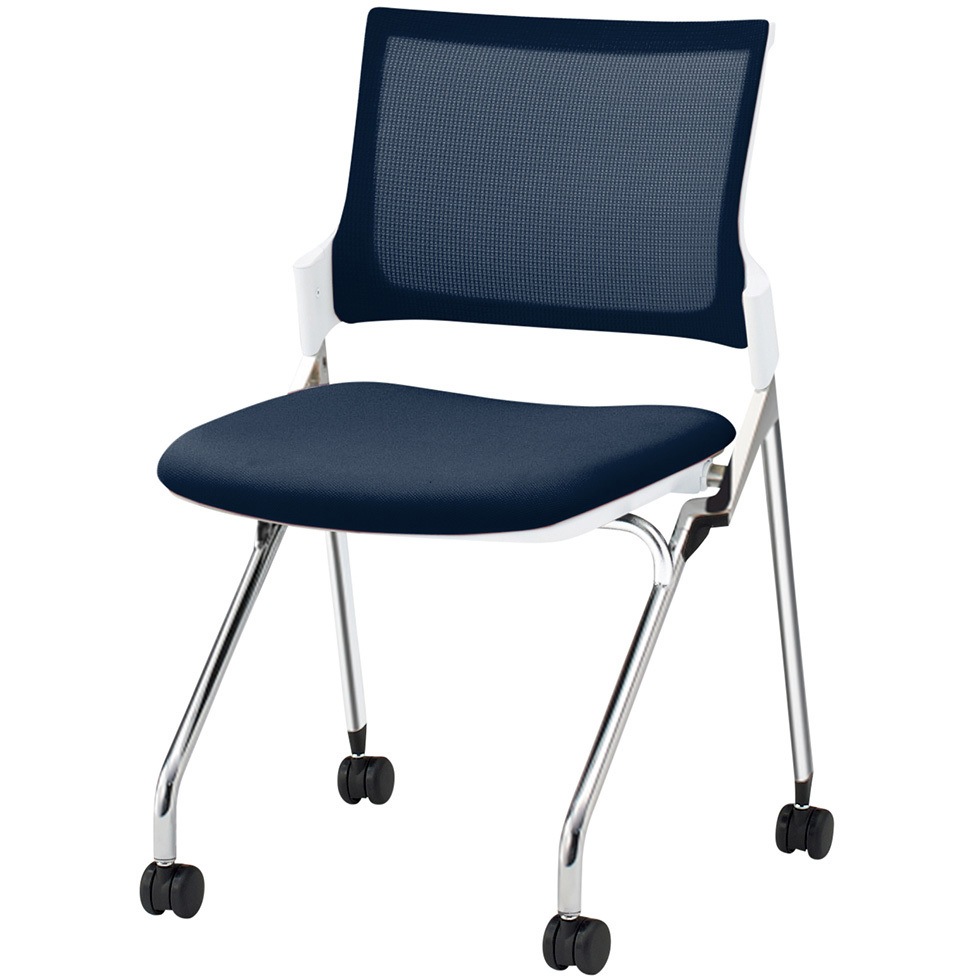 KLD237JV-Z9W9B2 モノンチェア ネスティングタイプ メッシュバック 肘なし クロームメッキ脚 張地JV<配送時組立サービス付> 1台 イトーキ 【通販モノタロウ】