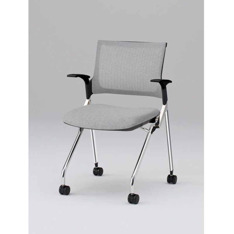 KLD239JE-Z9T1T7 モノンチェア ネスティングタイプ メッシュバック 肘付 クロームメッキ脚 張地JE<配送時組立サービス付> 1台 イトーキ 【通販モノタロウ】