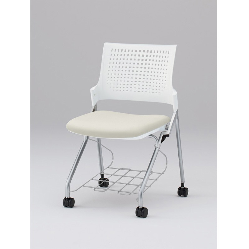 KLD217DLRZ5W9C8 モノンチェア ネスティングタイプ 樹脂メッシュバック 肘なし 棚付 張地DL<配送時組立サービス付> 1台 イトーキ 【通販モノタロウ】