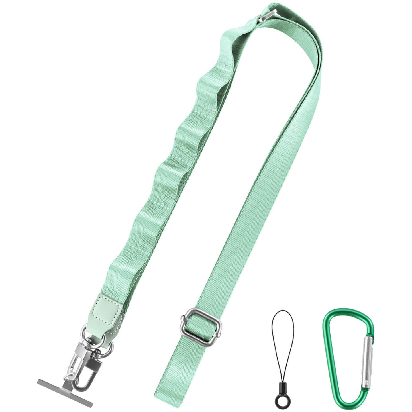 新品ショルダーバスケットSサイズ　ナチュラル色　ストラップ緑 LN-SS13GR スマートフォン(汎用) ショルダーストラップ「SHOULTY MULTI
