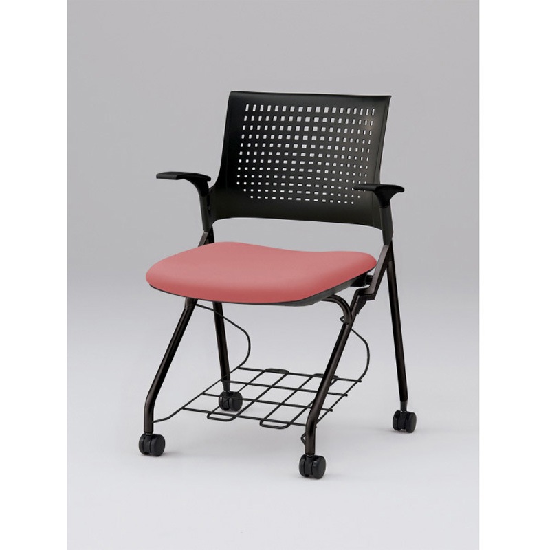 KLD219DLRT1T1M6 モノンチェア ネスティングタイプ 樹脂メッシュバック 肘付 棚付 張地DL<配送時組立サービス付> 1台 イトーキ 【通販モノタロウ】