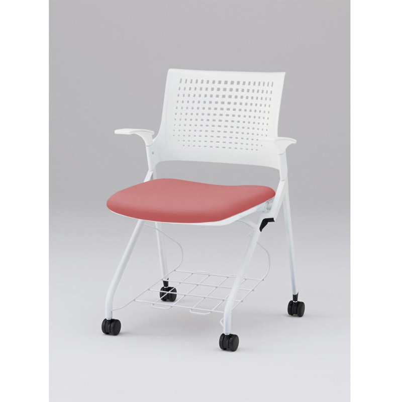 KLD219DLRW9W9M6 モノンチェア ネスティングタイプ 樹脂メッシュバック 肘付 棚付 張地DL<配送時組立サービス付> 1台 イトーキ 【通販モノタロウ】