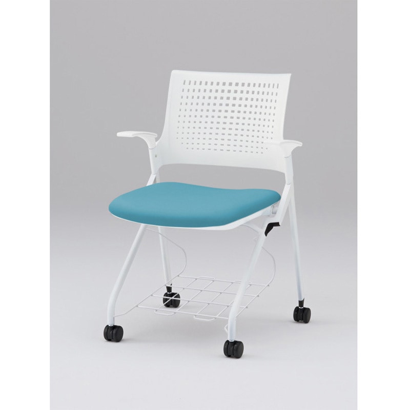 KLD219DLRW9W9S4 モノンチェア ネスティングタイプ 樹脂メッシュバック 肘付 棚付 張地DL<配送時組立サービス付> 1台 イトーキ 【通販モノタロウ】