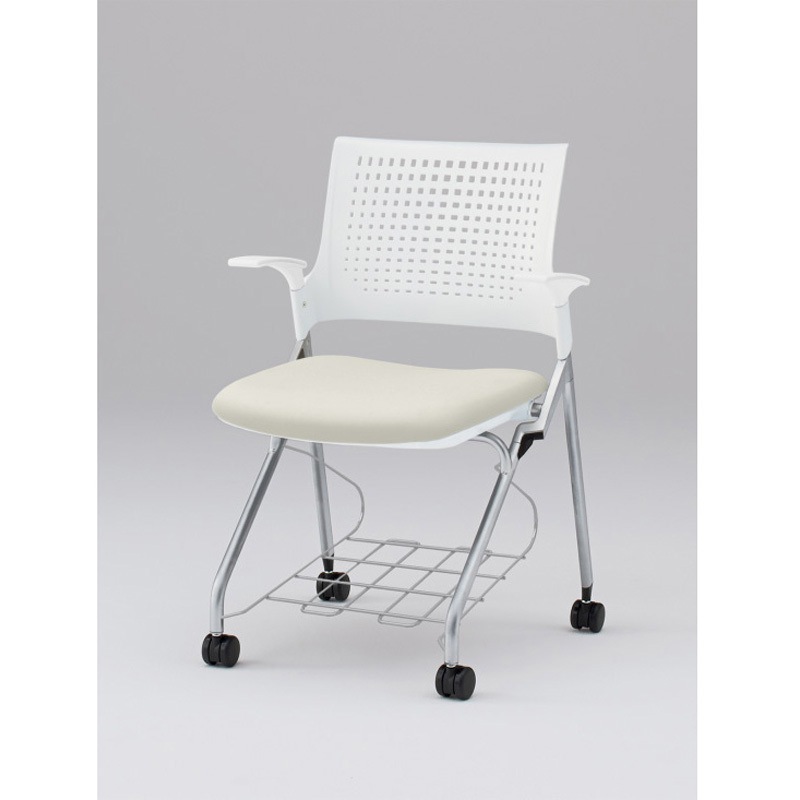 KLD219DLRZ5W9C8 モノンチェア ネスティングタイプ 樹脂メッシュバック 肘付 棚付 張地DL<配送時組立サービス付> 1台 イトーキ 【通販モノタロウ】