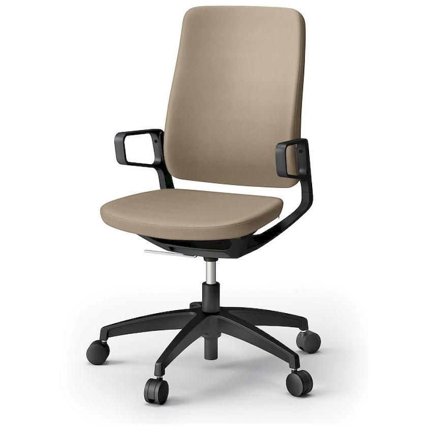 KG-515PV-TTY3 レヴィチェア ハイバック アルミ塗装肘 アルミ塗装脚 ナイロンキャスター PV張地<配送時組立サービス付> 1台 イトーキ 【通販モノタロウ】