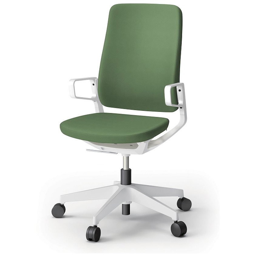 KG-515PV-WWQ2 レヴィチェア ハイバック アルミ塗装肘 アルミ塗装脚 ナイロンキャスター PV張地<配送時組立サービス付> 1台 イトーキ 【通販モノタロウ】