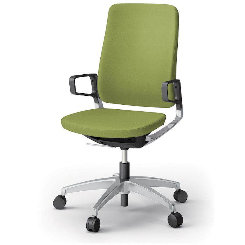 KG-516PVM-Z9Q6 レヴィチェア ハイバック 樹脂肘 アルミミラー脚