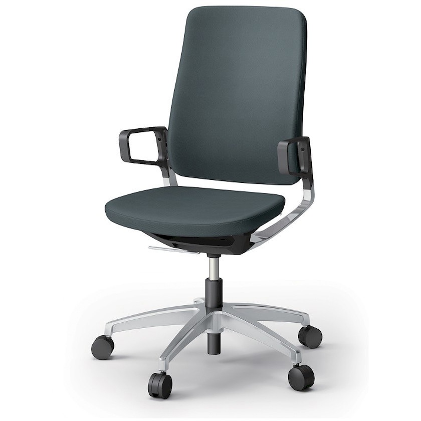 KG-516PVM-Z9W2 レヴィチェア ハイバック 樹脂肘 アルミミラー脚 ウレタンキャスター PV張地<配送時組立サービス付> 1台 イトーキ 【通販モノタロウ】