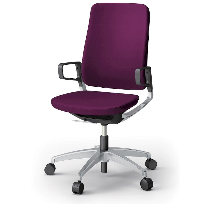 KG-516PV-Z9X7 レヴィチェア ハイバック 樹脂肘 アルミミラー脚 ナイロンキャスター PV張地<配送時組立サービス付> 1台 イトーキ 【通販モノタロウ】 59,988円