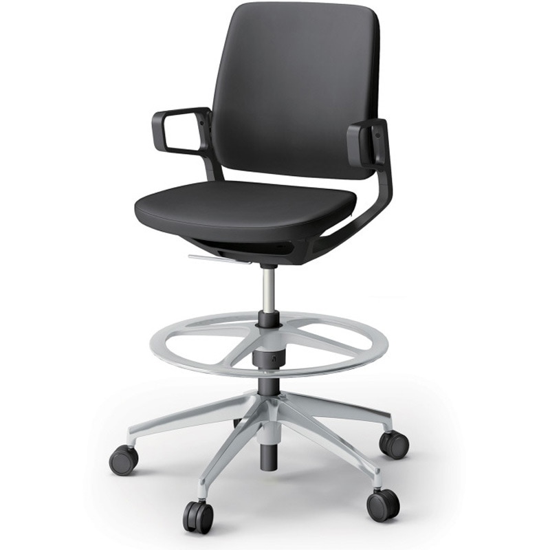 KG-525DHP-ZTT1 レヴィチェア ハイポジションタイプ アルミ塗装肘 アルミミラー脚 DH張地<配送時組立サービス付> 1台 イトーキ 【通販モノタロウ】