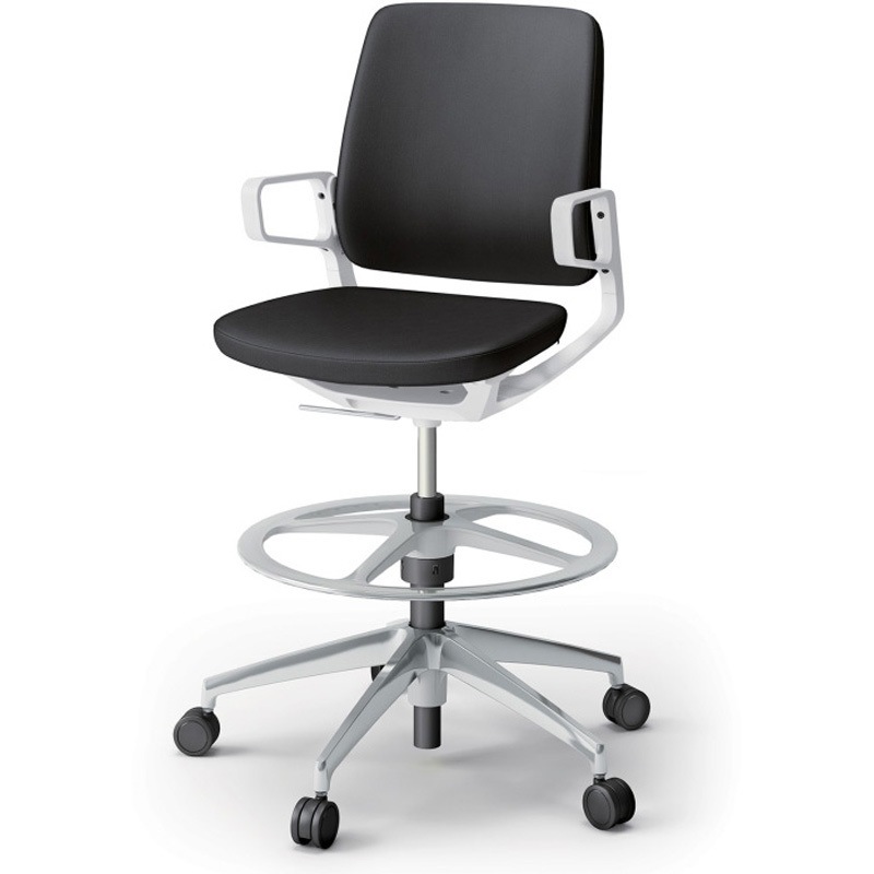 KG-525PVP-ZWT1 レヴィチェア ハイポジションタイプ アルミ塗装肘 アルミミラー脚 PV張地<配送時組立サービス付> 1台 イトーキ 【通販モノタロウ】