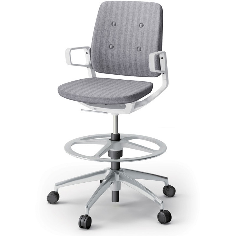 KG-565SBP-ZWT5 レヴィチェア ハイポジションタイプ アルミ塗装肘 アルミミラー脚 SBボタン張地<配送時組立サービス付> 1台 イトーキ 【通販モノタロウ】