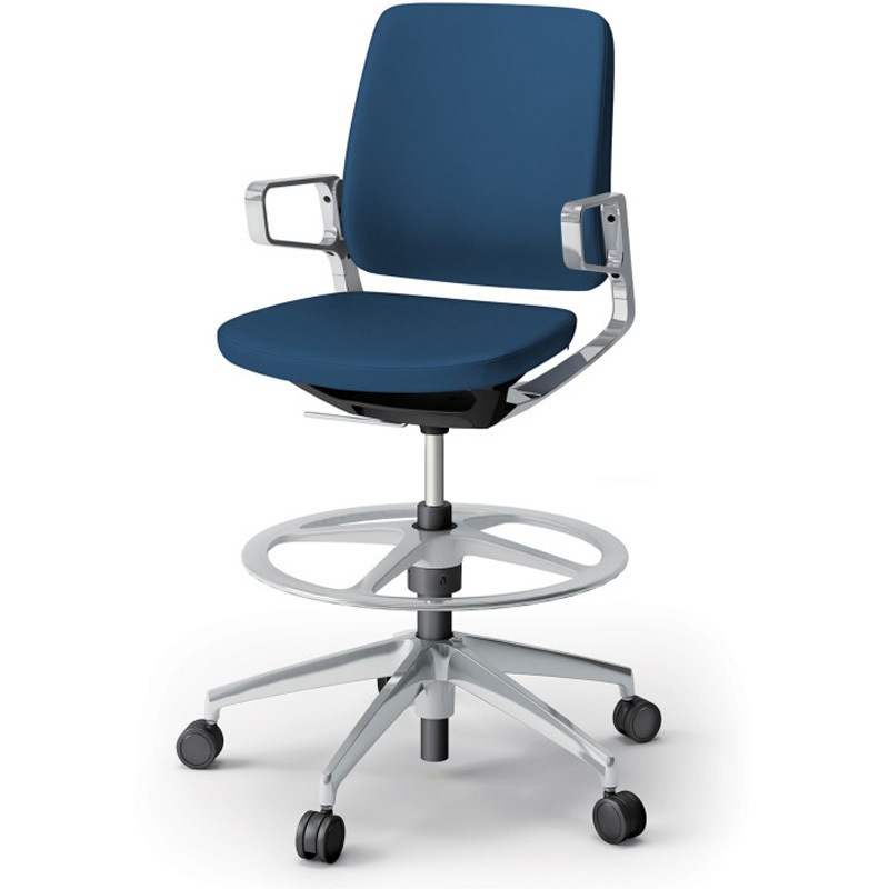 KG-525PVP-Z9B2 レヴィチェア ハイポジションタイプ アルミミラー肘 アルミミラー脚 PV張地<配送時組立サービス付> 1台 イトーキ 【通販モノタロウ】