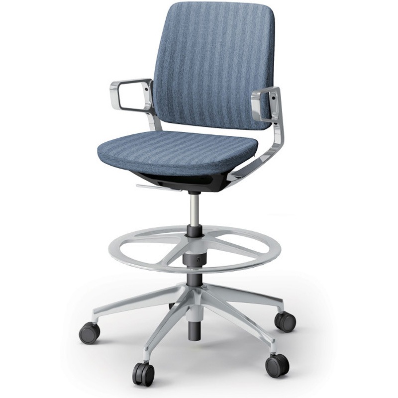 KG-525SBP-Z9B3 レヴィチェア ハイポジションタイプ アルミミラー肘 アルミミラー脚 SB張地<配送時組立サービス付> 1台 イトーキ 【通販モノタロウ】