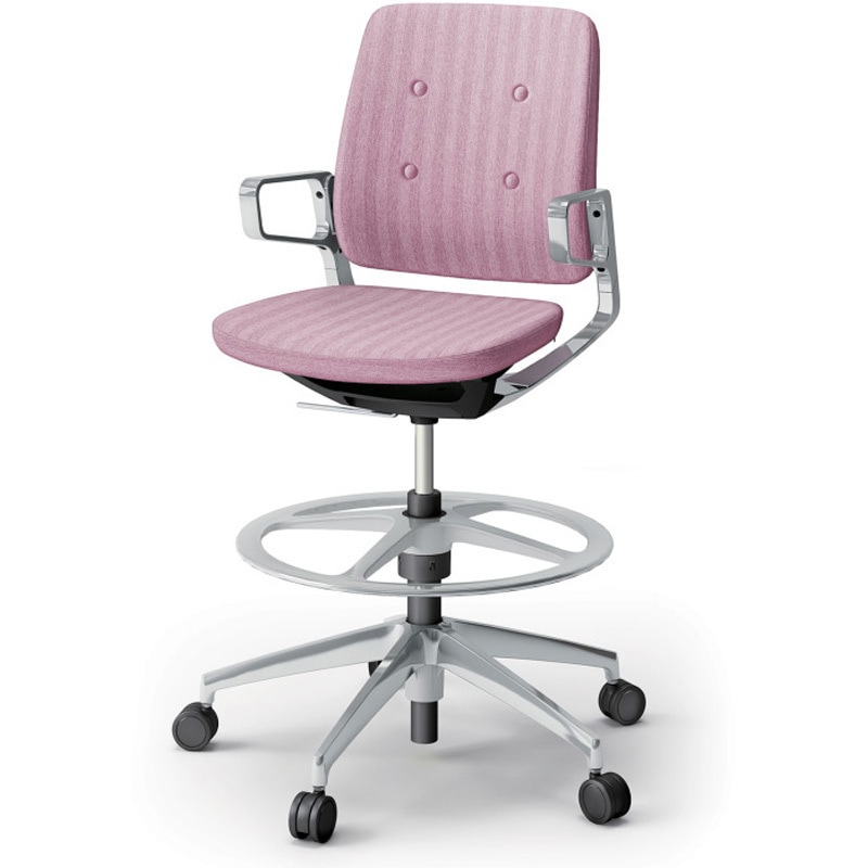 KG-565SBP-Z9P3 レヴィチェア ハイポジションタイプ アルミミラー肘 アルミミラー脚 SBボタン張地<配送時組立サービス付> 1台 イトーキ 【通販モノタロウ】