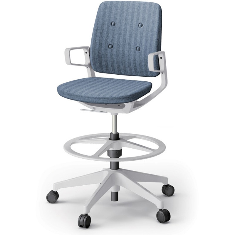 KG-566SBP-GNB3 レヴィチェア ハイポジションタイプ 樹脂肘 樹脂脚 SBボタン張地<配送時組立サービス付> イトーキ ガス上下調節 高さ1030mm幅680mm奥行615mm  KG-566SBP-GNB3