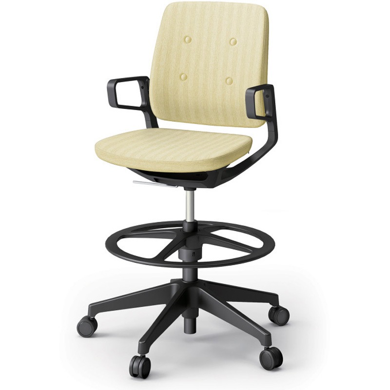 KG-566SBP-T1U9 レヴィチェア ハイポジションタイプ 樹脂肘 樹脂脚 SBボタン張地<配送時組立サービス付> イトーキ ガス上下調節 高さ1030mm幅680mm奥行615mm  KG-566SBP-T1U9