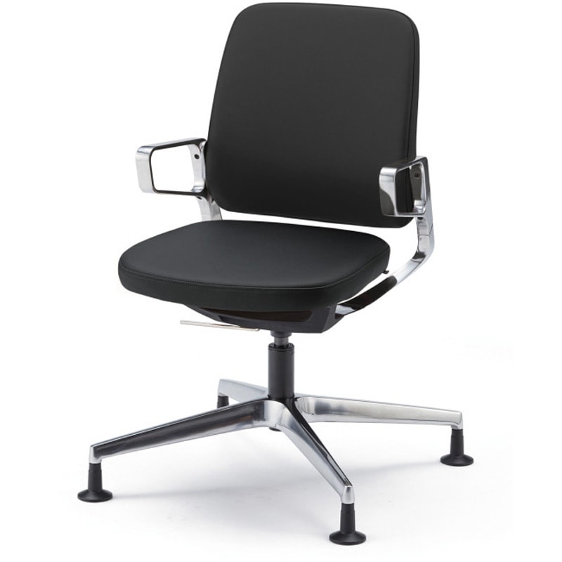 KG-545LM-Z9T1 レヴィチェア ローバック アルミミラー肘 アルミミラー固定脚 LM張地 <配送時組立サービス付> 1台 イトーキ 【通販モノタロウ】