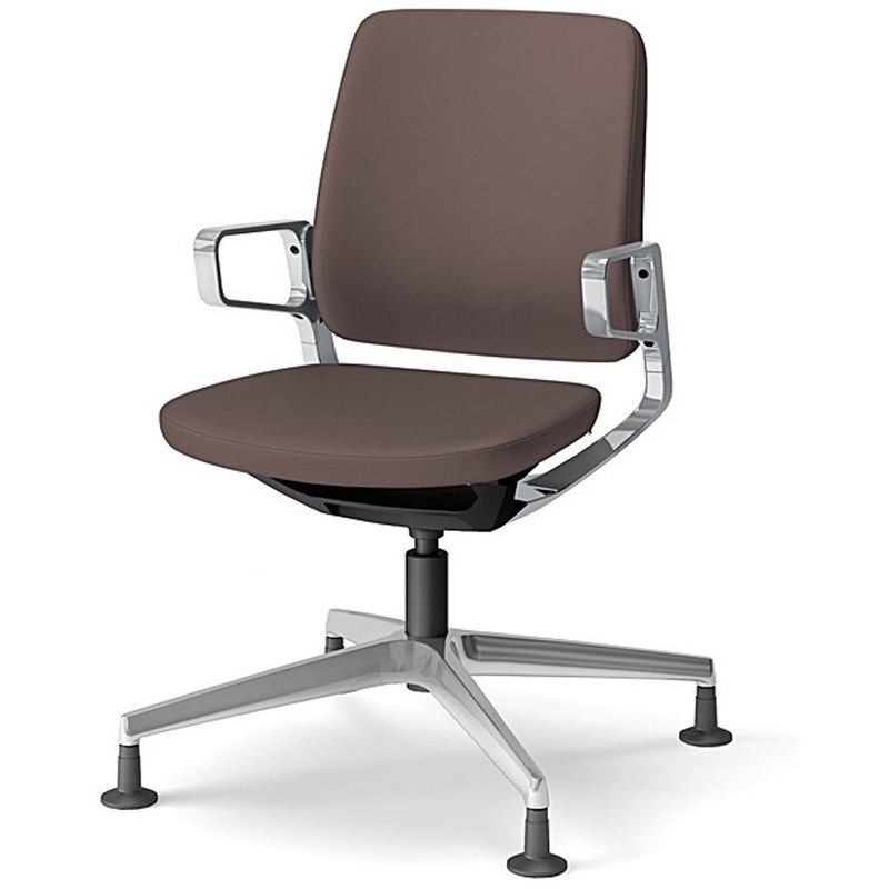 KG-545PV-Z9H2 レヴィチェア ローバック アルミミラー肘 アルミミラー固定脚 PV張地 <配送時組立サービス付> 1台 イトーキ 【通販モノタロウ】