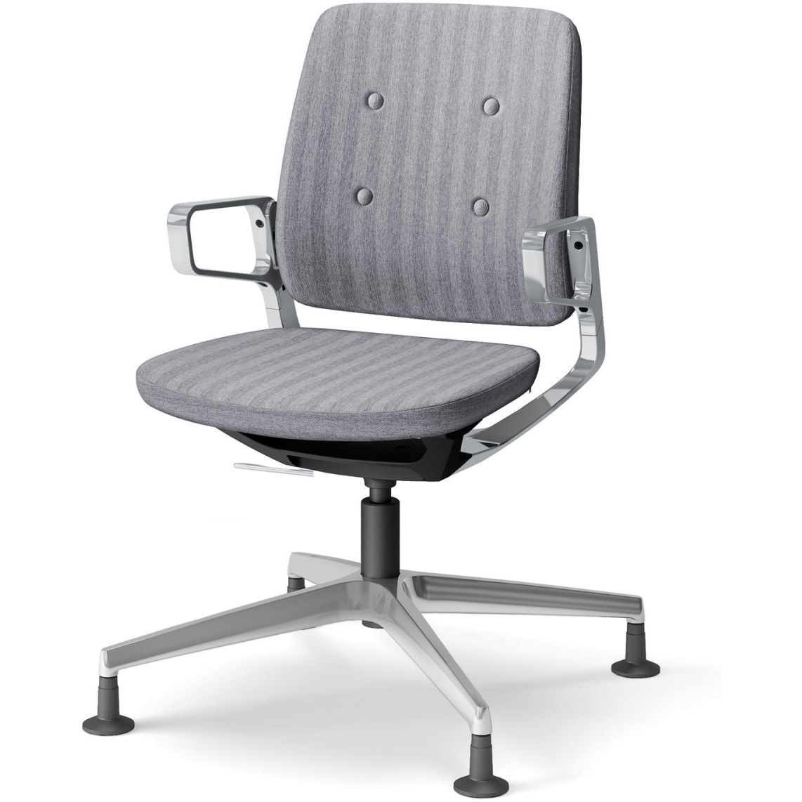 KG-585SB-Z9T5 レヴィチェア ローバック アルミミラー肘 アルミミラー固定脚 SBボタン張地 <配送時組立サービス付> 1台 イトーキ 【通販モノタロウ】