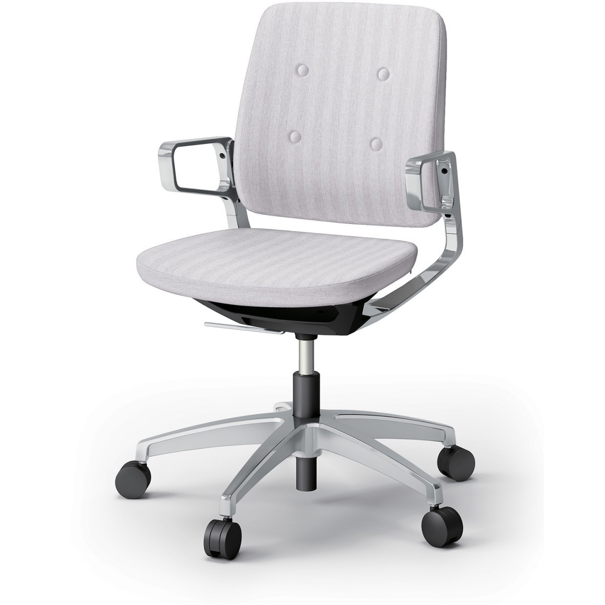 KG-565SBM-Z9T7 レヴィチェア ローバック アルミミラー肘 アルミミラー脚 ウレタンキャスター SBボタン張地<配送時組立サービス付> 1台 イトーキ 【通販モノタロウ】 65,890円