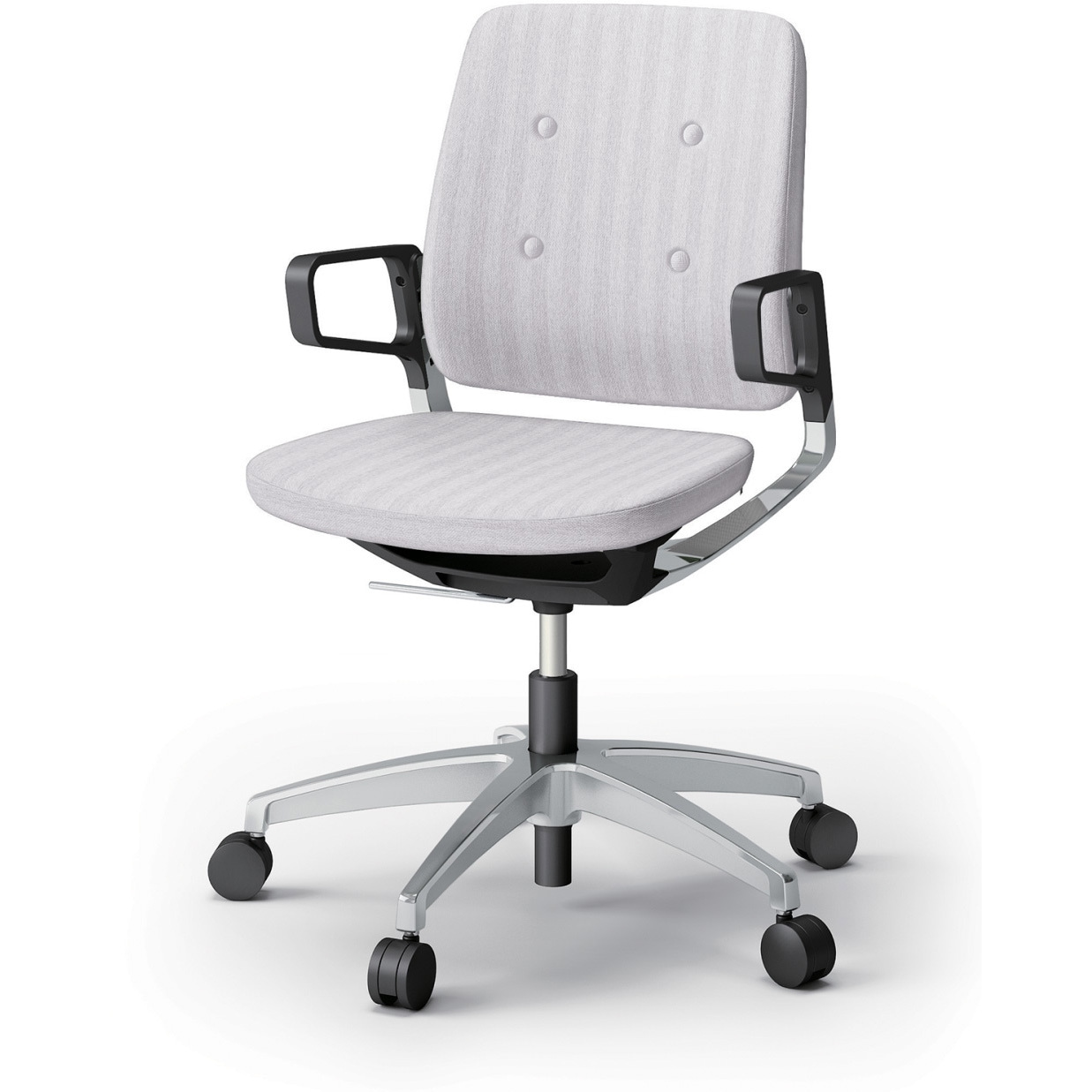 KG-566SBM-Z9T7 レヴィチェア ローバック 樹脂肘 アルミミラー脚 ウレタンキャスター SBボタン張地<配送時組立サービス付> 1台 イトーキ 【通販モノタロウ】