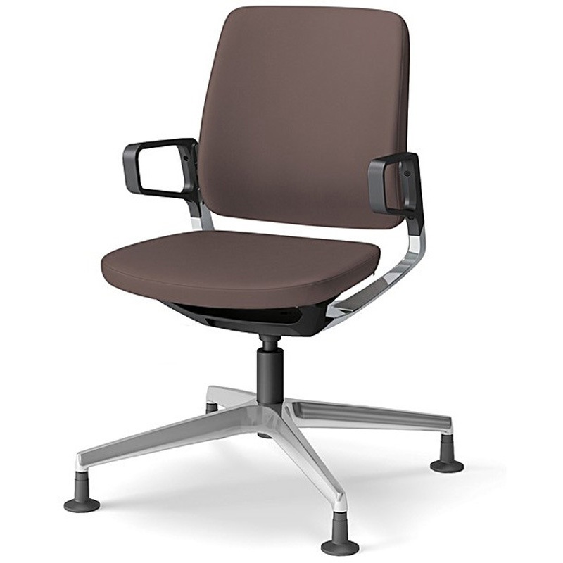 KG-546PV-Z9H2 レヴィチェア ローバック 樹脂肘 アルミミラー固定脚 PV張地 <配送時組立サービス付> 1台 イトーキ 【通販モノタロウ】